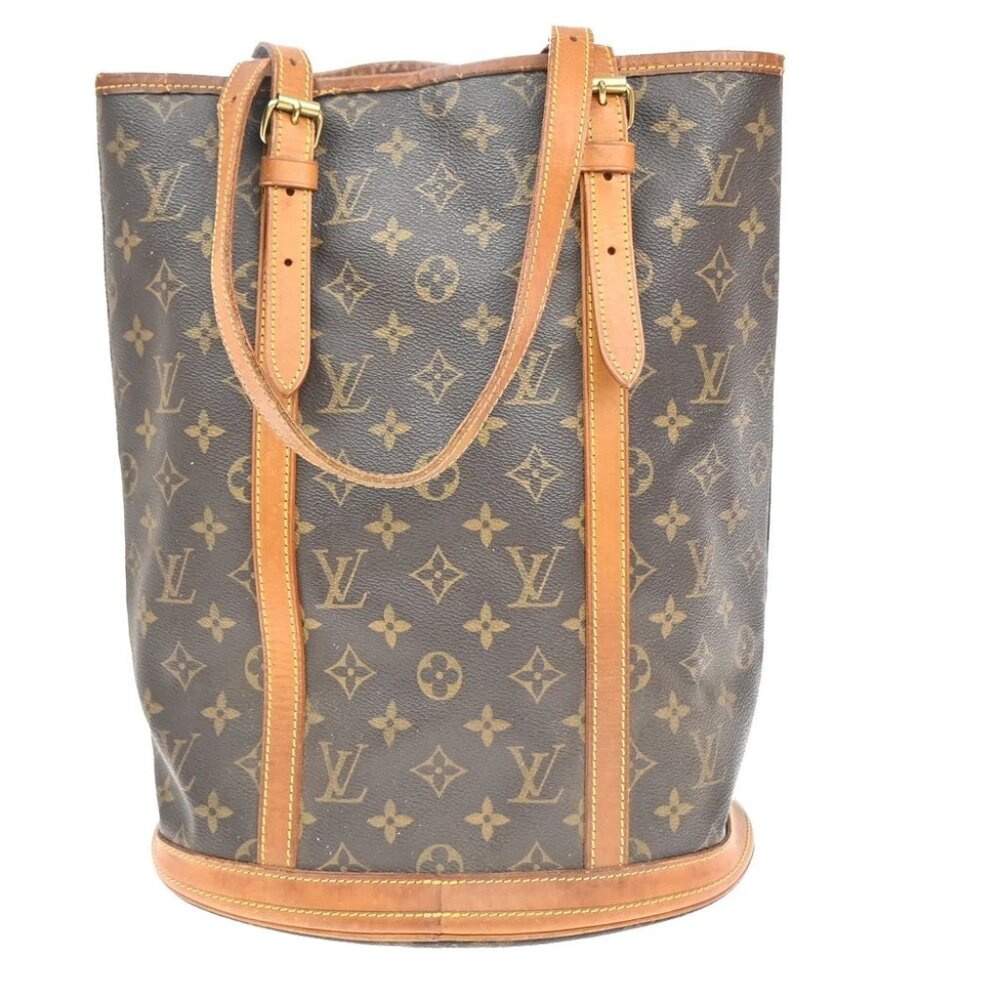 LOUIS VUITTON BUCKET GM Shoulder Tote Bag Monogram Leather Brown - Picture 13 of 13